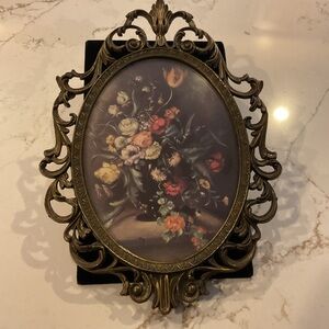 Vintage Floral Oval Frame Italy